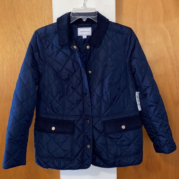 💙NWT Charter Club Petite Quilted Navy Jacket - Picture 4 of 9